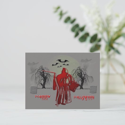 Halloween Grim Reaper Briefkaart (Staand voorkant)