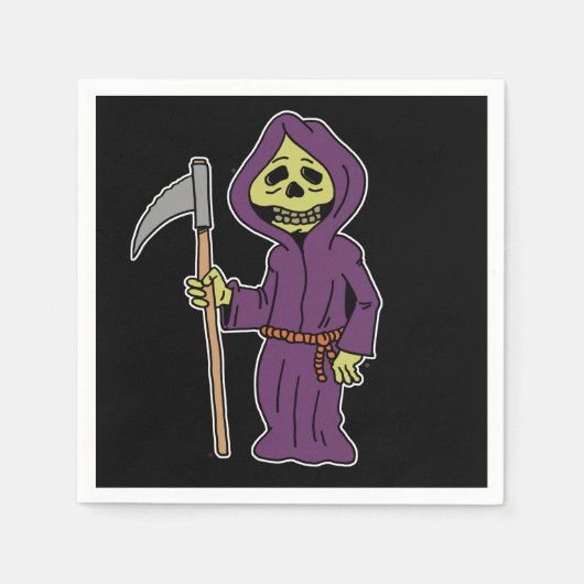 Halloween Grim Reaper Cartoon Napkins Servetten (Voorkant)