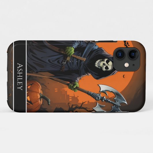 Halloween Grim Reaper gepersonaliseerd Case-Mate iPhone Case (Achterkant (horizontaal))