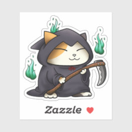 Halloween Grim Reaper Kat Sticker