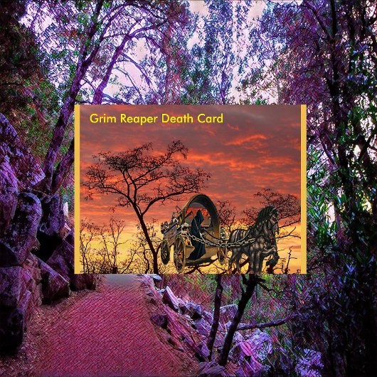 Halloween Grim Reaper over het vervoer van paarden Kaart