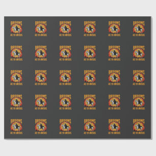 Halloween Grim Reaper Paarden Bezem Is voor Amateu Cadeaupapier
