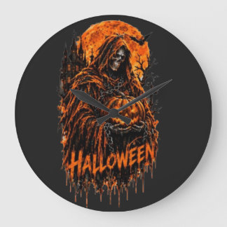 Halloween Grim Reaper Pompoen Gotische Griezeldesi Grote Klok