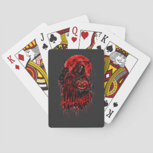 Halloween Grim Reaper Pompoen Gotische Horror Ontw Pokerkaarten