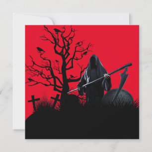 Halloween Grim Reaper Red Night Kaart