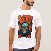 Halloween Grim Reaper Skull T-Shirt for Horror Fan (Devant)