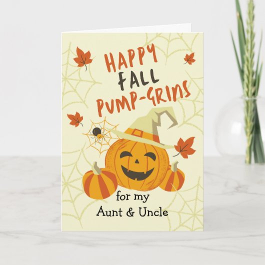 Halloween Grin for Aunt and oom Jack o'Lantern Kaart (Voorkant)