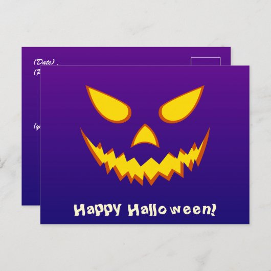 Halloween Grinning Face Jack op Lantern Pumpkin Briefkaart (Voorkant / Achterkant)