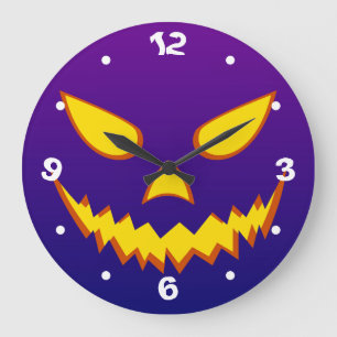 Halloween Grinning Face Jack op Lantern Pumpkin Grote Klok