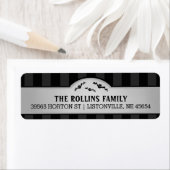 Halloween gris et noir Étiquette de adresse avec c (En situation)