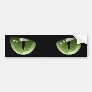 Halloween groene kat ogen bumpersticker