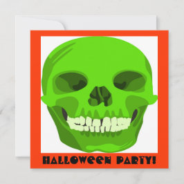 Halloween Groene Schedel Uitnodigen Kaart
