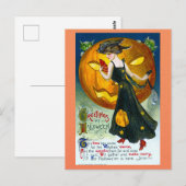 Halloween Groeten Heksenpompoengedicht Briefkaart (Voorkant / Achterkant)