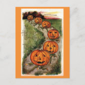 Halloween Groeten Jack O Lantern Pompoen Briefkaart (Voorkant)