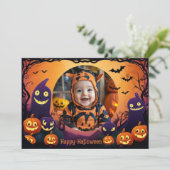 Halloween groeten met aangepaste foto Card Kaart (Staand voorkant)