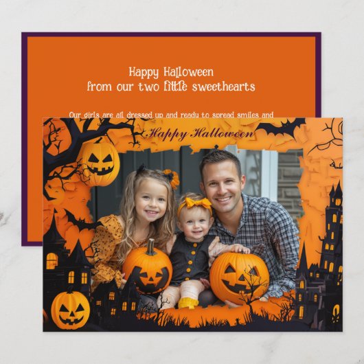 Halloween groeten met aangepaste foto Card Kaart (Voorkant / Achterkant)