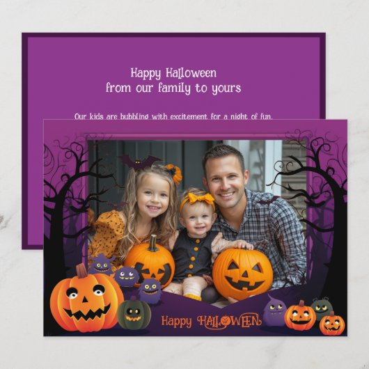 Halloween groeten met aangepaste foto Card Kaart (Voorkant / Achterkant)