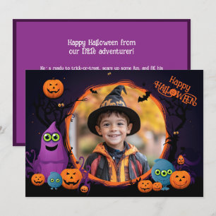 Halloween groeten met aangepaste fotokaart kaart