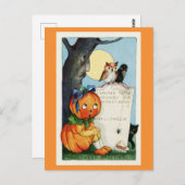  Halloween Groeten Pumpkin Graveyard Briefkaart (Voorkant / Achterkant)