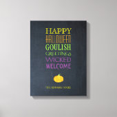 Halloween Groeten Tekst Gepersonaliseerd Canvas Afdruk (Voorkant)