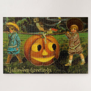 Halloween-groeten - Vintage Spooly-ansichtkaart Legpuzzel