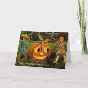 Halloween Groeten - Vintage Spooly Postcard Kaart