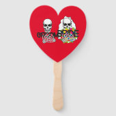 halloween groom bride skull-ventilatoren handwaaier (Voorkant)