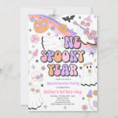 Halloween Groovy Cute Ghost 1e verjaardag Kaart (Voorkant)