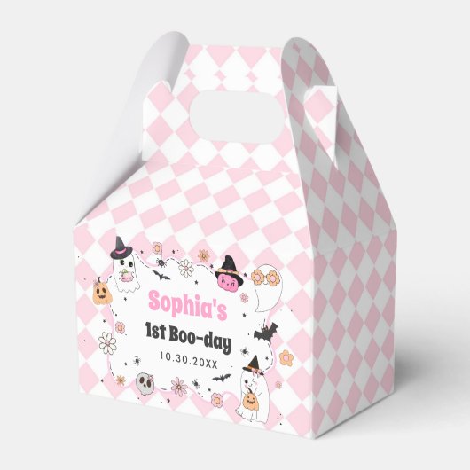 Halloween Groovy Ghost 1e verjaardag Bedankdoosjes (Voorkant Zijde)