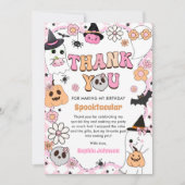 Halloween Groovy Ghost Verjaardag Bedankkaart (Voorkant)