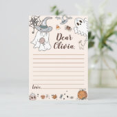 Halloween Groovy Leuke Ghost Time Capsule Note Mes Bedankkaart (Staand voorkant)