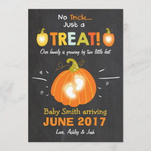 Halloween grossesse faire-part Tricoter ou traitem