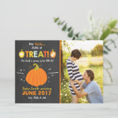 Halloween grossesse faire-part Tricoter ou traitem (Debout devant)