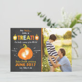 Halloween grossesse faire-part Tricoter ou traitem (Debout devant)