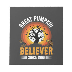 Halloween Grote Pompoen Gelover Retro Skelet Notitieblok
