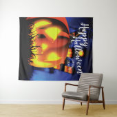 Halloween Grote Pompoen Lantaarn Feest Achtergrond Wandkleed (In Situ (horizontaal))