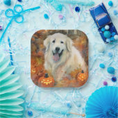 Halloween Grote Pyreneeën met pompoenen eng Papieren Bordje (Feest)