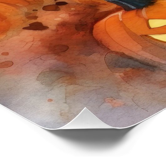 Halloween Grote Pyreneeën met pompoenen eng Perfect Poster (Hoek)