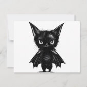 Halloween Grumpy Black Kitten in BBat Costume (Achterkant)