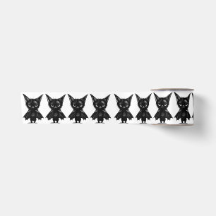 Halloween Grumpy Black Kitten in BBat Costume Lint