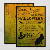 Halloween Grungy Blood Crazy Party Invitation (Devant / Derrière)