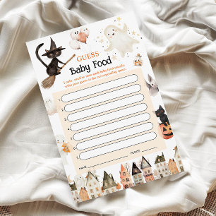 Halloween Guess Baby Food Game - Carte Baby shower