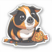 Halloween Guinea Pig met Jack-o-Lantern Sticker (Voorkant)