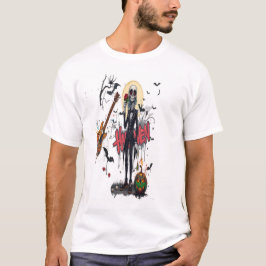 halloween guitar graffiti art anime cool family  t-shirt