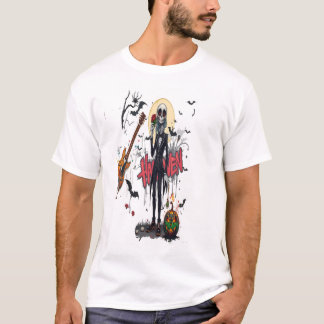 halloween guitar graffiti art anime cool family  t-shirt