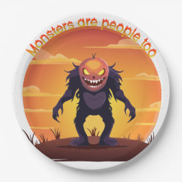 Halloween Hairy Little Monster Trick or treat Papieren Bordje