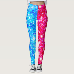 Halloween Half Rode en Half Blauwe Leggings van de