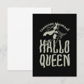 Halloween Hallo Queen RSVP Kaartje (Voorkant / Achterkant)