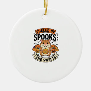 Halloween Hamster Aangedreven Door Spoken Grappig Keramisch Ornament