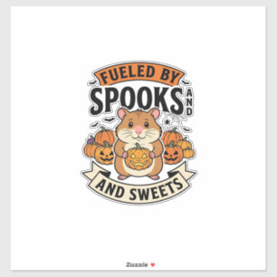 Halloween Hamster Aangedreven Door Spoken Grappig Sticker